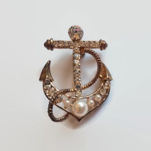 5/$20 - Rhinestone Anchor Brooch